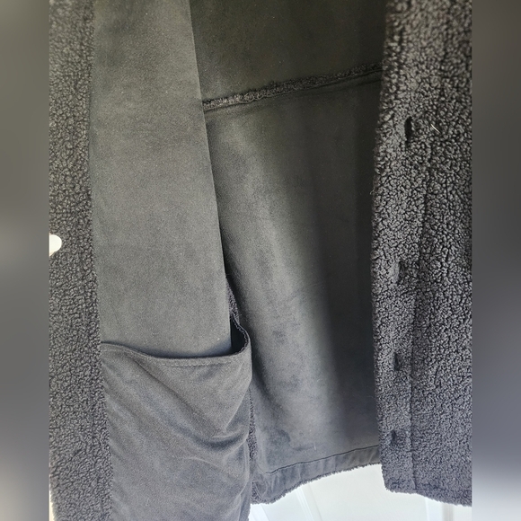 Zara Black Sherpa Shacket Ladies S-M - Picture 8 of 12